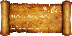 Müncz Csépán névjegykártya